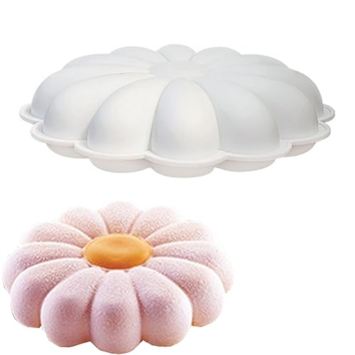 TOPBSFARNY Molde de silicona 3D DIY para pastel de mousse francés de una sola flor, crisantemo, girasol, dona, moldes para tartas, barra de jabón de glicerina, molde de silicona (DGM-177)