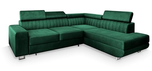 Masseno Ecksofa NOLA R-S mit Schlaffunktion L-Form, Sofa mit Bettkasten, Wohnzimmersofa, Couch, Soffa, Bettsofa, Co ...