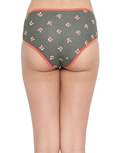 Image of Clovia Women's Cotton Mid Waist Printed Hipster Panty with Cage Sides