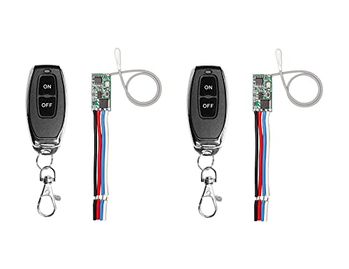 QIACHIP 433M Universal Wireless RF Remote Control Switch DC 6V 12V 24V 1CH Channel Relay Wireless Secure RF Remote Control Switches Transmitter and Receiver kit, Momentary Toggle Latched Delay Mode QIACHIP 433M Universal Wireless RF Remote Control Switch DC 6V 12V 24V 1CH Channel Relay Wireless Secure RF Remote Control Switches Transmitter and Receiver kit, Momentary Toggle Latched Delay Mode
