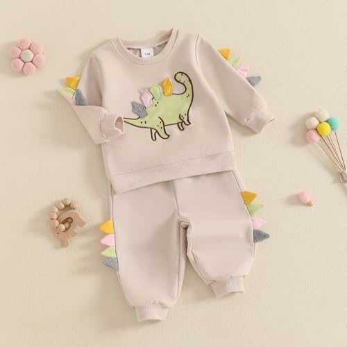 Toddler Baby Boy Dinosaur Outfits Funny Animal Sweatshirts Dinosaur Pants Set Infant Clothes 6 12 18 24Months 2T2