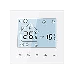 MincoHome Smart Thermostat Save Energy WiFi Digital Room Thermostat Underfloor Heating Temperature Controller, Compatible with Alexa and Google Assistant (White for Electric Heating)