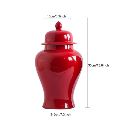 Vase en céramique rouge fait main, pot à gingembre d'exception - 3