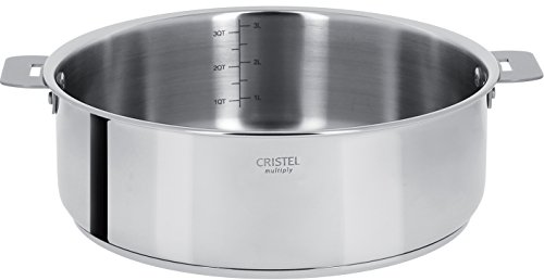 Cristel - S26QMP- Sauteuse inox 26cm sans poignée amovible - Collection Casteline