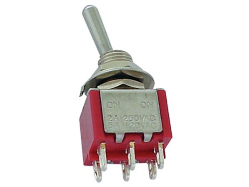 INFO GAMES - 8011AC Kippschalter, Vertikal DPDT, Ein-Ein 139657 Cover