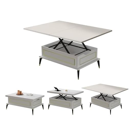 BERA DESIGN Extendable Dining Table 6-8 Seater, Lift Top Coffee Table, Extendable & Foldable Coffee Table Converts to Dining Table - Space Saving Dining Table - 90x60x45cm with 3 Variable Height Level 29 BERA DESIGN Extendable Dining Table 6-8 Seater, Lift Top Coffee Table, Extendable & Foldable Coffee Table Converts to Dining Table - Space Saving Dining Table - 90x60x45cm with 3 Variable Height Level