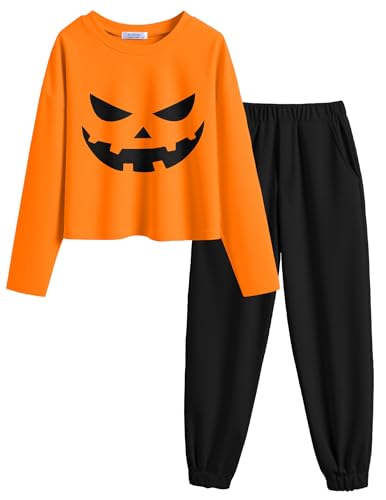 Image of Arshiner Girls 2 Piece Outfits Kids Tie Dye Sweatsuits Set Long Sleeve Shirt and Pants Set Size 5-14 Y