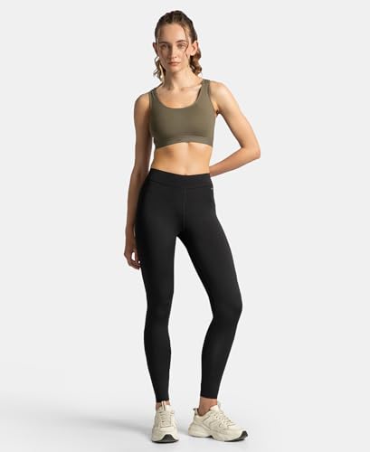 Image of Jockey AP20 Women Wirefree Padded Tactel Nylon Elastane Stretch Full Coverage Racerback Styling Active Sports Bra with StayFresh and StayDry Treatment