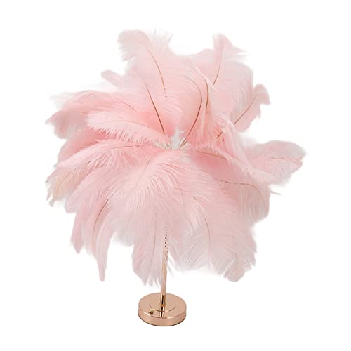 Ostrich, USB C Warm White Light Beside Table Lamp, with Plug in Wire, for Bedroom Nightstand Lamp Desk Night Light (Pink)