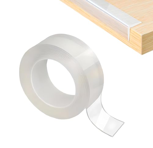 Image of 16.4ft /5M Clear Silicone Peel and Stick Corner Protector - Soft and Clear Table Corner Covers Baby Safety with Upgraded Strong Adhesive - Flexible and Soft Sharp Wall and Furniture Edge Protector Baby