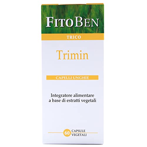 Fitoben | Trimin Integratore Naturale per Capelli, Unghie e Pelle con Biotina, Miglio, Equiseto, Zinco per Rinforzare i Capelli e Migliorare Pelle e Unghie | 60 Capsule Vegetali