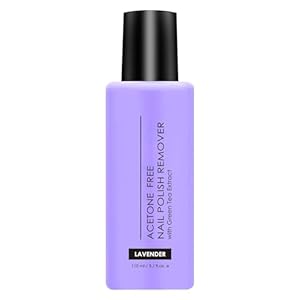 FLENGO; MADE FOR YOU Acetone Free Nail Polish Remover with Green Tea Extract Quick and Easy to Use (Size:110ml)(lavendar)