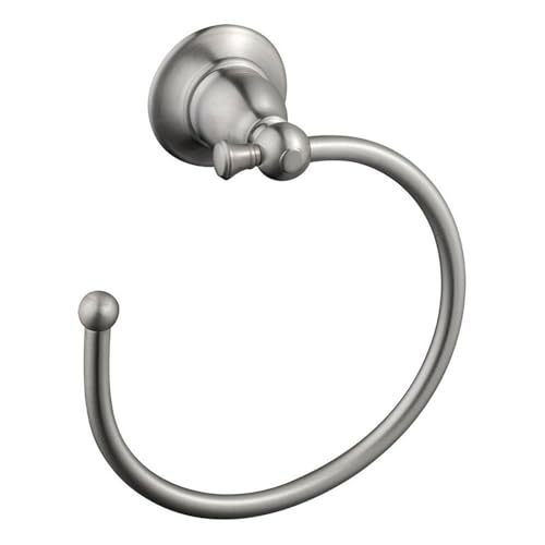 Design House 561076 Oakmont Traditional Towel Ring for Bathroom Bedroom Closet or Kitchen, Satin Nickel