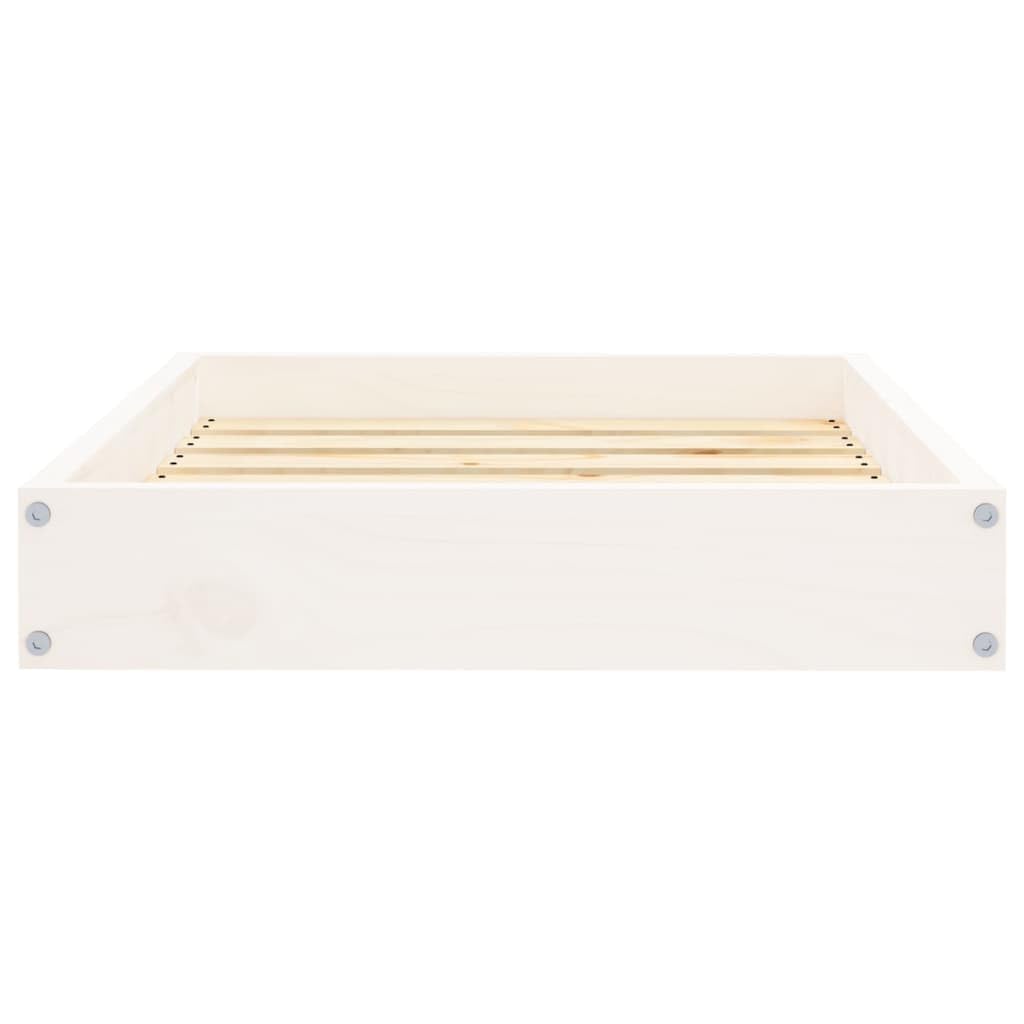 Białe legowisko dla psa z litego drewna sosnowego, 61,5 x 49 x 9 cm, sofa dla psa, kosz dla psa, miejsce do spania dla zwierząt domowych, łatwe w pielęgnacji, stabilne, dla szczeniaków, na