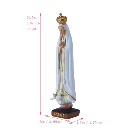 Estatua Religiosa María Nuestra Señora de Fátima 20.5 cm miniatura 2