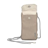 Zwei Handytasche zum Umhängen Mademoiselle.M MP30 Smartphone-Etui & Geldbörse 2-in-1, umlaufender Reißverschluss, längenverstellbarer Riemen, Mini-Handtasche 19 x 10 x 3 cm (Nubuk-Blue)