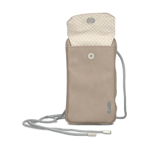 Zwei Handytasche zum Umhängen Mademoiselle.M MP30 Smartphone-Etui & Geldbörse 2-in-1, umlaufender Reißverschluss, längenverstellbarer Riemen, Mini-Handtasche 19 x 10 x 3 cm (Nubuk-Blue)