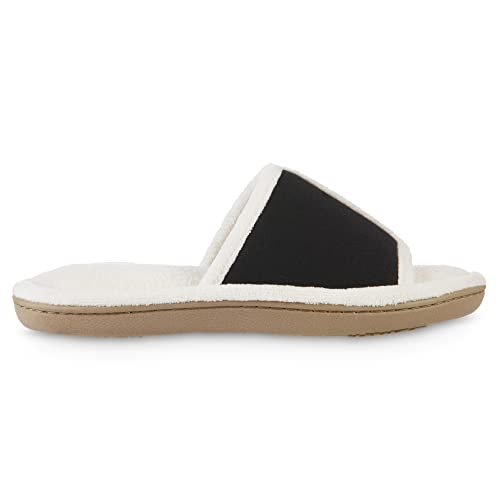 isotoner Womens Microterry Floral Print/Jersey Slide Slippers2