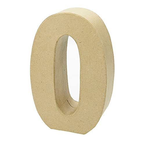 Chiffre en Papier mâché, Hauteur 17,5 cm, Profondeur 5,5 cm, Chiffre 3D carton (0)