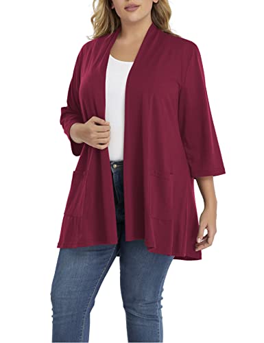 Image of Shiaili Long Plus Size Cardigans for Women Easy to Wear Open Front Clothing