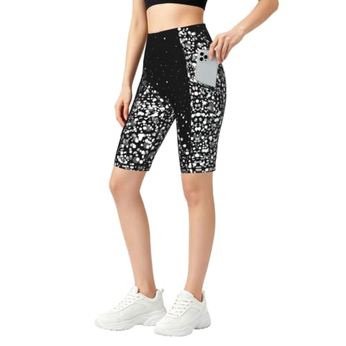 Short de sport taille haute mi-cuisse anti-frottement avec poches pour ranger son téléphone