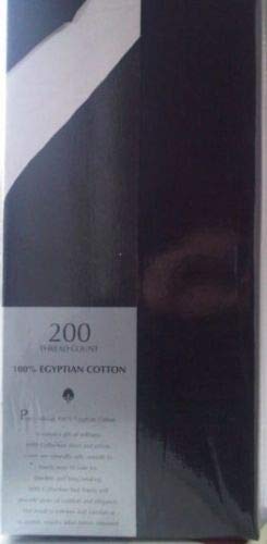 HASSTEX 200 Thread Count 100% Egyptian Cotton Pair Pillowcases (Black-Pair-PillowCases)