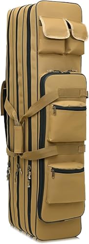 Estojo duplo longo para rifle de 31/39/47 polegadas, multifuncional ao ar livre tático de grande capacidade para transporte adulto Bolsa para rifle à prova d'água Estrutura de três camadas Z