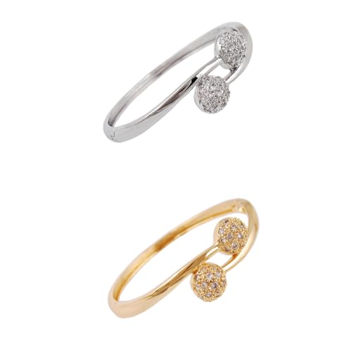 Pulsera de puño rígida con perlas dobles y acabados de joyería fina