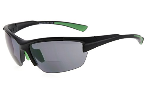 Image of Eyekepper Bifocal Sunglasses for Women Men, Rectangular Frame | Outdoor Sports Bifocal Reading Sunglass, with Readers Built in, Mens Tinted Sun Reader Bifocals, Ladies Cheater,Wrap Half Rim