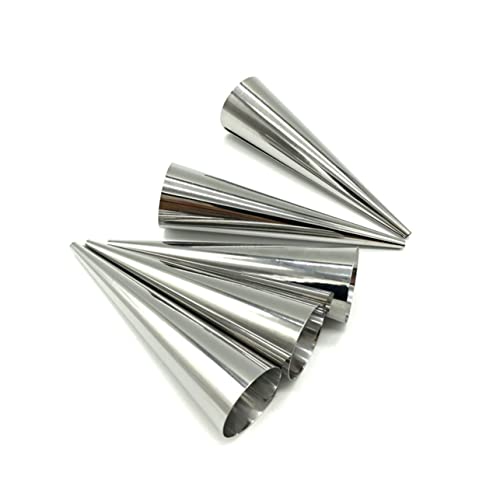HOLIDYOYO 36pcs Stainless Steel Horn Molds for Baking Bread Pastry Roll Cone-shaped Molds for Diy