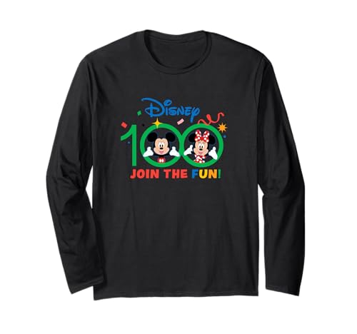 T-shirt manches longues Disney 100 Mickey Minnie imprimé vêtement coton anniversaire D100