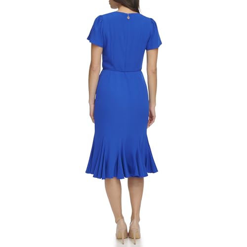 Image of Tommy Hilfiger Women's Short Sleeve Pleated Hem Rope Belt Midi Dress