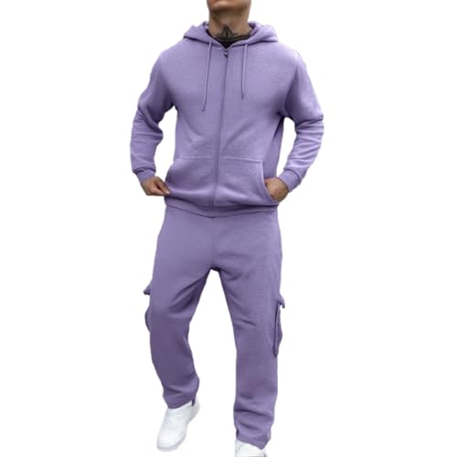 Ensemble Homme Décontracté Violet Taille M - Tenue Confortable Printemps Automne