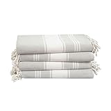 LANE LINEN Oversized Beach Towels 4 Pack – Pre-Washed, Extra Large, Quick Dry, No Sand, Absorbent Pool Towels for Adults, 39'x71', Grey