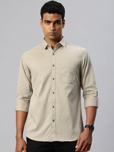 Image of Majestic Man Comfort Slim Fit Solid Pure Cotton Self Design Casual Shirt