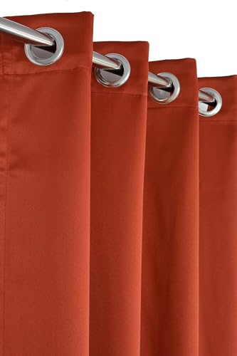 Image of 100% True Blackout Curtains 7 Feet, Set of 1 Panels | 300 GSM Heavy Room Darkening Polyester Cloth for Bedroom & Living Room | Thermal Insulated Heat & Noise Reducing (84x47 Inch, Rust) | 100% Room Darkening Thermal Insulated Heat & Noise Reducing Curtains 7 feet long