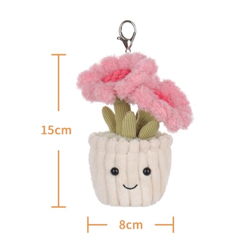 Image of Apricot Lamb Sunflower Cute Keychain Soft Stuffed Plush Keychain Toys 5.9IN