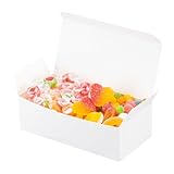 UnicoPak 20 Pack White Small Gift Boxes, 1/2 Lb. Candy Boxes, Food-grade Material, Ideal for Food or Gift Packaging, Gifting Jewelry or Trinkets, Storage Small Items, 5 1/2 x 2 3/4 x 1 3/4'