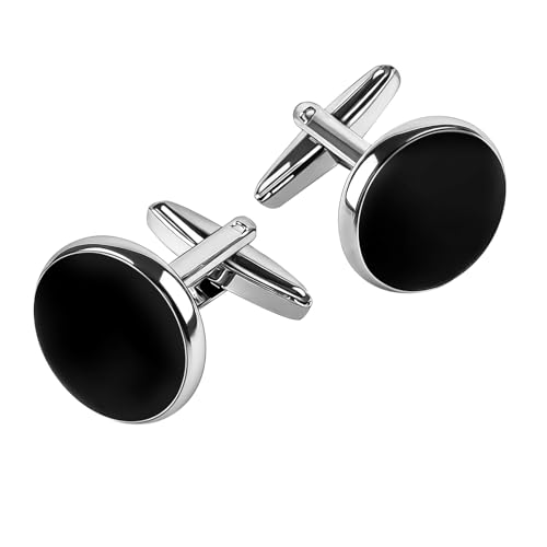 Mancuernillas para hombre, accesorios metálicos premium para camisas formales miniatura 1