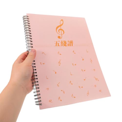 Cuaderno de música A4 rosa para clases de solfeo y composición 4