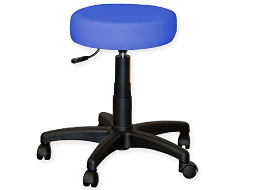 Hocker Kunststoff Skay Kunstleder Verstellbar, Blau, für Studio Arzt, Zahnarzt, Podologen, Kosmetikerin...