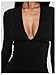 Milumia Women's Sexy Long Sleeve Deep V Neck Mini Dress Fall A Line Short Party Club Dress Black Medium