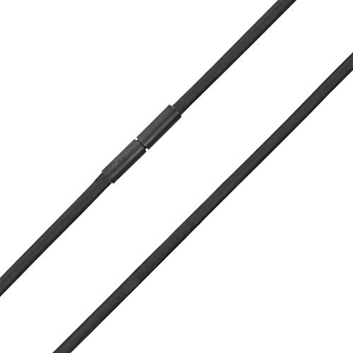 Auroris Echtleder Kette schwarz Dicke 3mm mit Tunnel-Drehverschluss aus SCHWARZEM Edelstahl Länge 50 cm