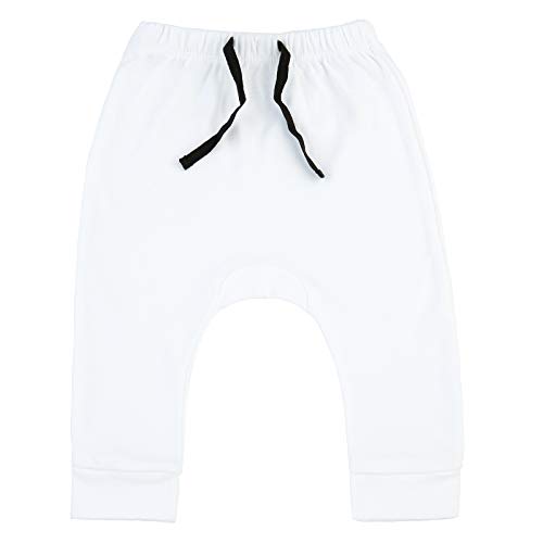 SOBOWO Newborn Baby Boy Girl 3-Pack Joggers Infant Baby Cotton Harem Pants for Toddler Boys Girls 0-3T Interlock 195 GSM4