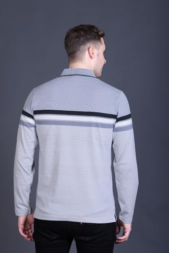 Image of Full Sleeve Polo T Shirt for Men Cotton with Pocket and Collar - Regular Fit Tshirt