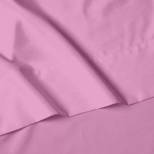 Image of Elegant Comfort Luxury 1500 Premium Hotel Quality Microfiber 4-Piece Sheet Set - Wrinkle Resistant, All Around Elastic Fitted Sheet, Deep Pocket up to 16 inch, RV Short Queen, Pink