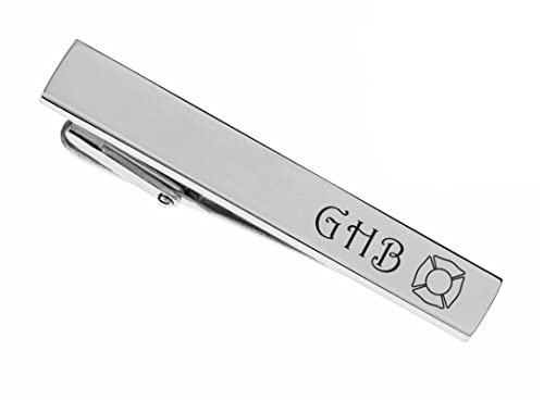 personalized silver stainless steel tie clip for firefighters custom engraved free - ships from usa