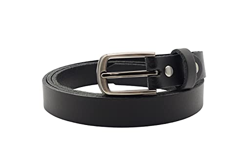 NK Belt GmbH Dames lederen riem van rundleer zwart, Made in Germany, pak jeans riem 2 cm smal #SR-07 - Image 3
