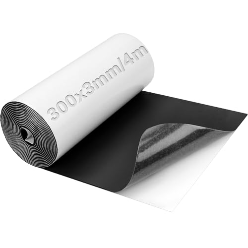 Mbsomnus Moosgummi Selbstklebend 300 mmx3 mmx4 m Schaumstoff Selbstklebend Neopren Zellkautschuk Meterware Schaumstoffplatte Schwarz für Böden Wände Fahrzeugschutz DIY Basteln