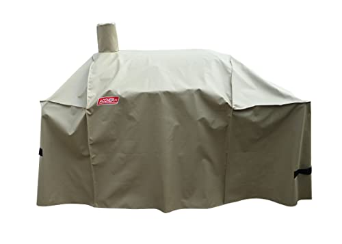 Image of Smoker Grill Cover Sized for Char-Griller Charcoal Grill 2190 and 2197 Heavy Duty Waterproof Patio 600D Canvas Barbeque BBQ Grill Cover G21623(Brown)